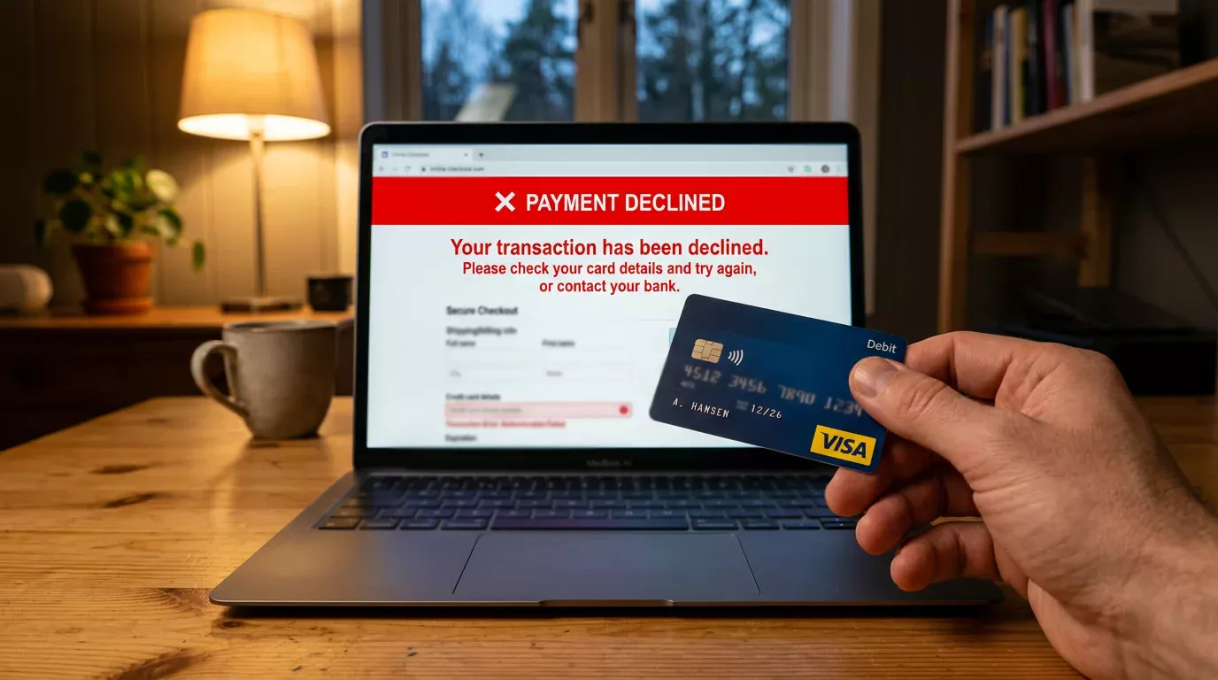 Visa-betaling avvist hos bettingside i Norge